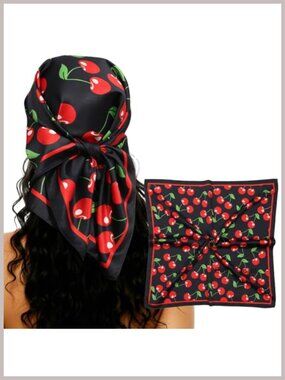 Satin Head Scarf Bandana for Women, Silk Feeling Hair Wrap, Lightweight Neck